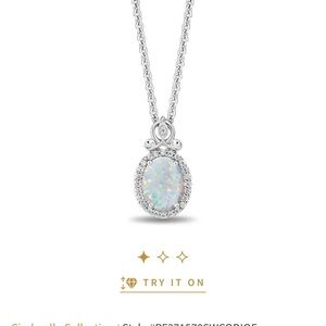 Disney Collection Cinderella Inspired Opal Pendant Necklace